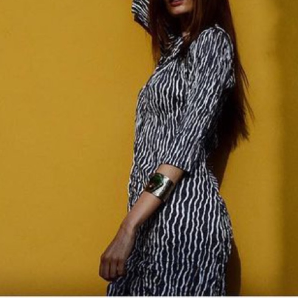 Alquema Australian Crushed Striped Coat Dress